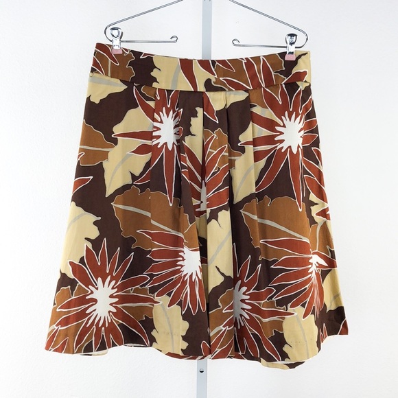 Merona Dresses & Skirts - Merona Brown & Tan Floral Print Skirt, Size 12